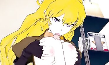 RWBY: Futa Ruby and Blake Take Turns Banging Yang