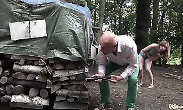 Granddad Caught with Two barely legal Nymphs in a Threesome
