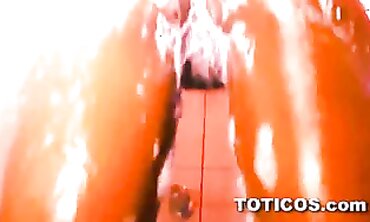Stunning 19yo Dominican Babe With Massive Tits In The Shower