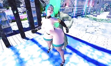 Skyrim THICC: Vana Cyan Takes on a Massive Orc Cock