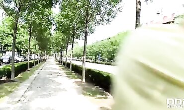 Tourist Cayenne Klein Gets Deep Throated and Plowed Outdoors