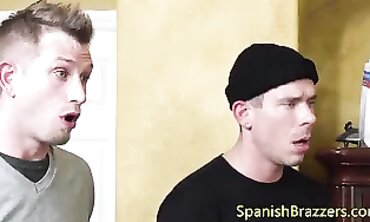 Dakota Skye Receives Double Facial Cumshot in Latina Threesome
