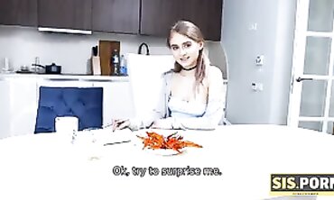 Blonde Sister-in-Law Gives a Naive Blowjob