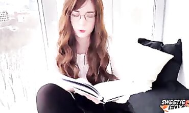 Redhead college girl Gets A Hot POV Blowjob Lesson From Professor