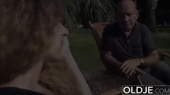 Monique Woods Deepthroats a Mature Man in Hardcore Cowgirl Action
