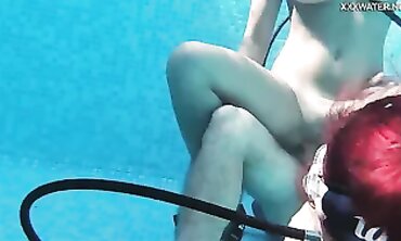 Hotty 3-Way Pool Sex with Multiple Climaxes