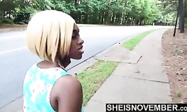 Shy Black Babe Lets Stranger Rub Her Big Ass In Public