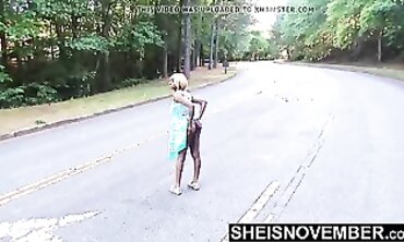 Shy Black Babe Lets Stranger Rub Her Big Ass In Public