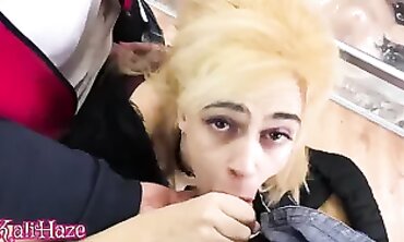 RealKaliHaze Gets Oral in a Public Porn Supermarket