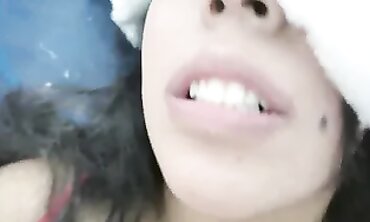 Naughty Stepdaughter's Christmas Lingerie Creampie