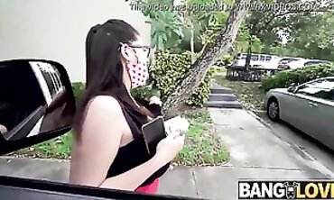 Busty Brunette MILF Laila Gets It On in the Bus