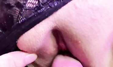 Eva Amelia Gets a Creampie on Her Dark Lace Underwear
