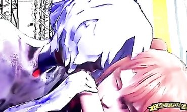 Petite Anime Babe Gets Roughly Pounded in 3D SFM Threesome