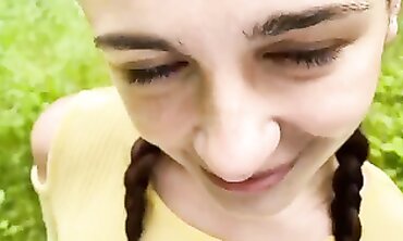 Slender Nympho Gets Nailed in the Woods