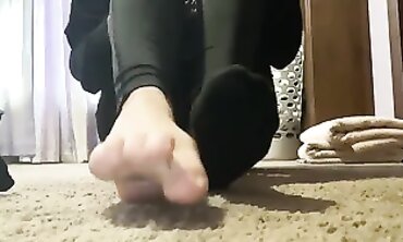 POV Foot Fetish: Sock Strip and Toe Tease