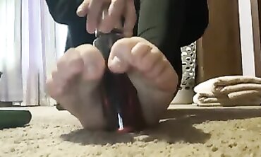 POV Foot Fetish: Sock Strip and Toe Tease