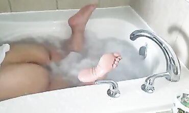 Chubby Latina Stepdaughter in a Hot Bath