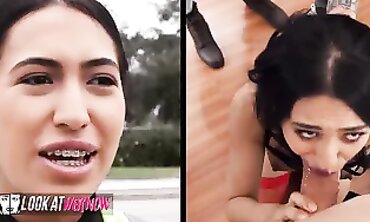 Glance at her now - Sex addict Meter Maid Sugary-sweet Aubrey has her Cooch Porked by