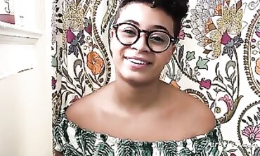 Sweet Black Amateur with Big Boobs Plays for the Camera
