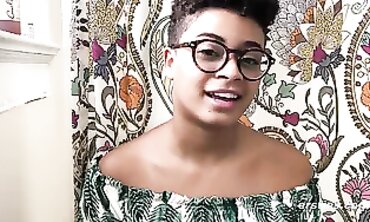 Sweet Black Amateur with Big Boobs Plays for the Camera
