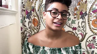 Sweet Black Amateur with Big Boobs Plays for the Camera