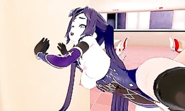 Mona Genshin Impact 3D Hentai Blowjob and Creampie
