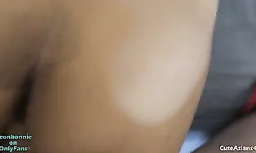 Asian Amateur POV Blowjob in Stockings