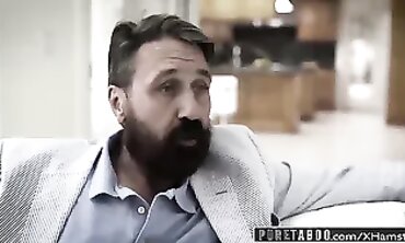VIRGINAL TABOO - Innocent Teen Overwhelmed by Dad's Sleazy Friend