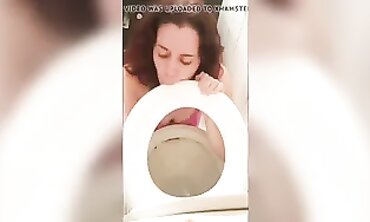 Voluptuous Tiffany Soto Gets Nasty Tonguing In The Toilet