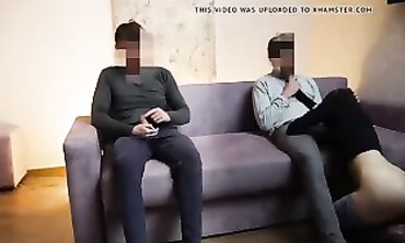 Inexperienced Hotwife Threesome with Cheating Husband and Friend