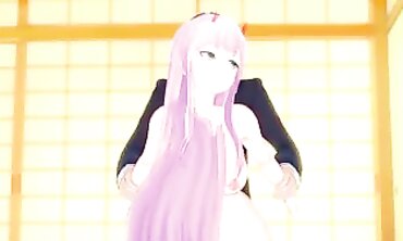 Darling in the Franxx Zero Two Cosplay Gets Creampie