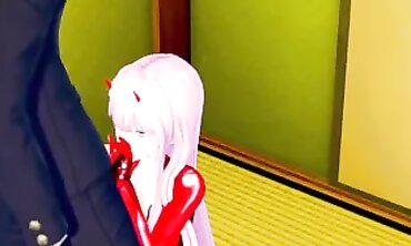 Darling in the Franxx Zero Two Cosplay Gets Creampie