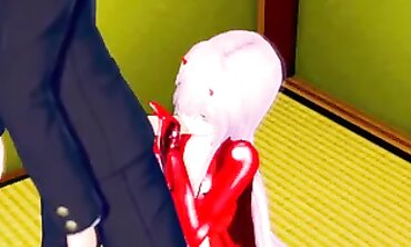Darling in the Franxx Zero Two Cosplay Gets Creampie