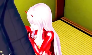 Darling in the Franxx Zero Two Cosplay Gets Creampie