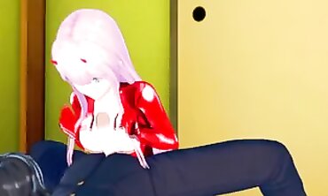 Darling in the Franxx Zero Two Cosplay Gets Creampie