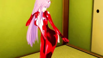 Darling in the Franxx Zero Two Cosplay Gets Creampie