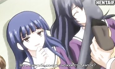 Asian Schoolgirls in Pantyhose Gangbang Their Tutor
