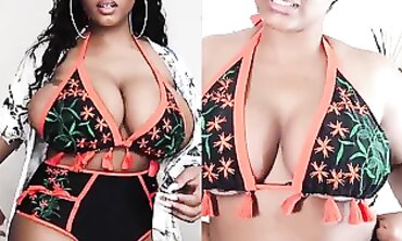 Busty Black Amateur in a Bikini
