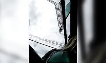 Blonde Amateur Strokes Her Big Ass on a Public Bus