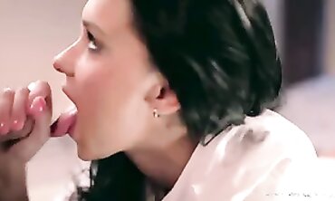 Nighttime Sensual Blowjob - Sexy Brunette Teen Babe Fellatio POV