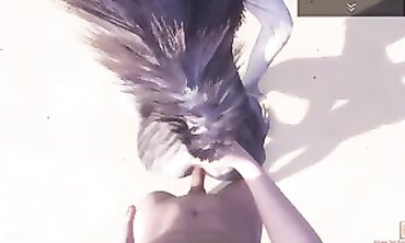 Point Of View - Busty Brunette Teen Gives Blowjob & Facial in Shower