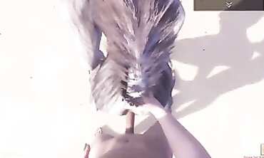 Point Of View - Busty Brunette Teen Gives Blowjob & Facial in Shower