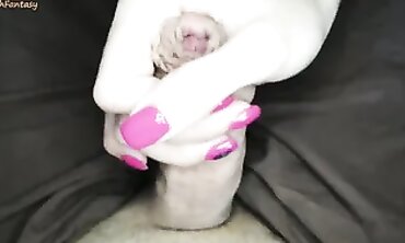 Hot Russian Milf Step-Mom Gives Close-Up Handjob