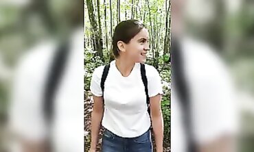 barely legal Russian Amateur Seduced in Park for Passionate Blowjob