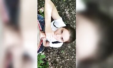 barely legal Russian Amateur Seduced in Park for Passionate Blowjob