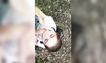 barely legal Russian Amateur Seduced in Park for Passionate Blowjob