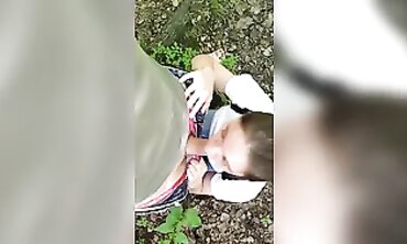 barely legal Russian Amateur Seduced in Park for Passionate Blowjob
