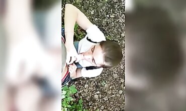 barely legal Russian Amateur Seduced in Park for Passionate Blowjob
