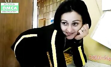 VikkiSexy Enjoys Public Webcam Fun with Strangers at Work
