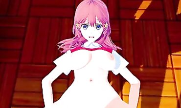 Itsuki Nakano 3D Hentai: Big Tits Blowjob & Creampie
